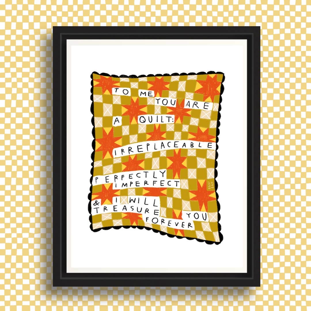 I WILL TREASURE YOU FOREVER QUILT Art Print: 8.5x11