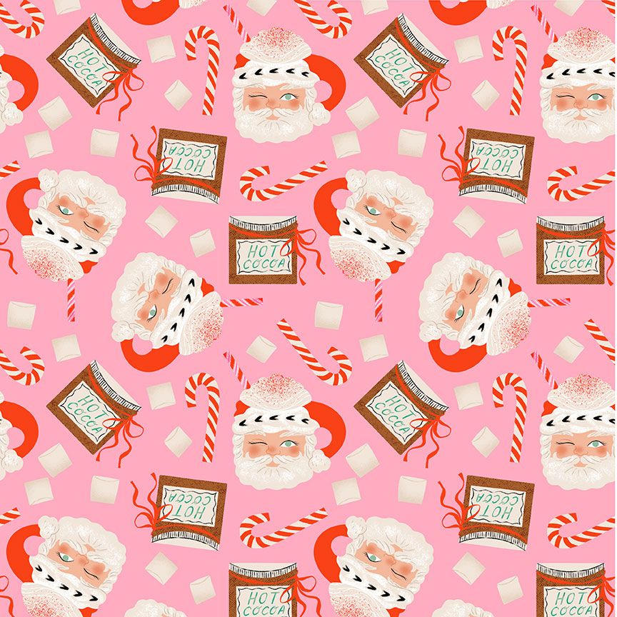 Santa Mugs in Flamingo