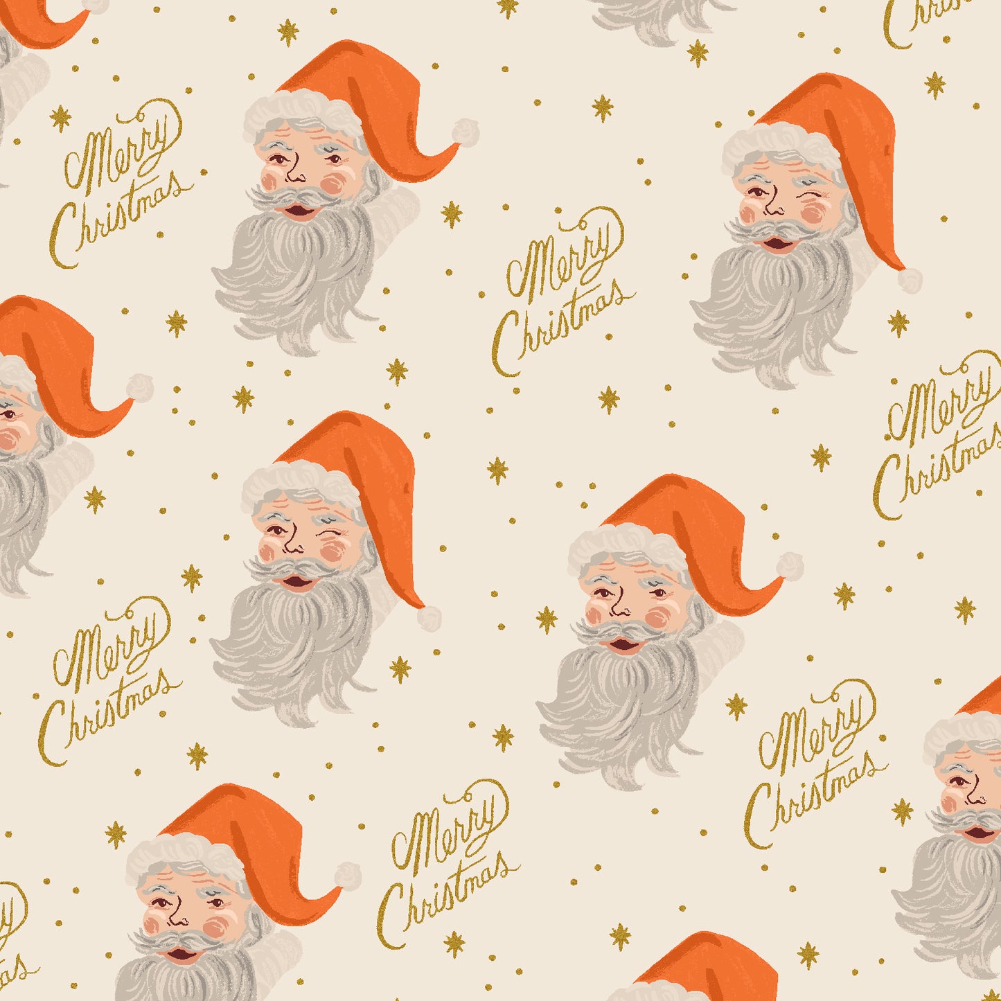 Santa in Cream Metallic