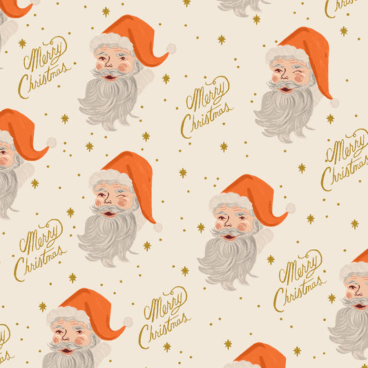Santa in Cream Metallic
