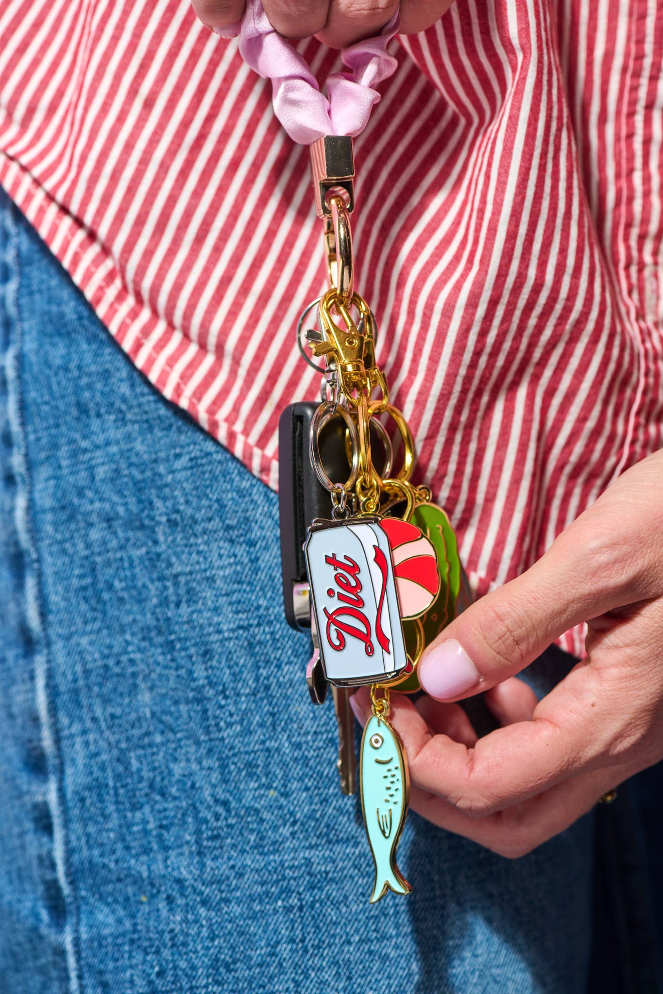 Enamel Keychain & Bag Charm—Diet Soda (Foodie Gift)