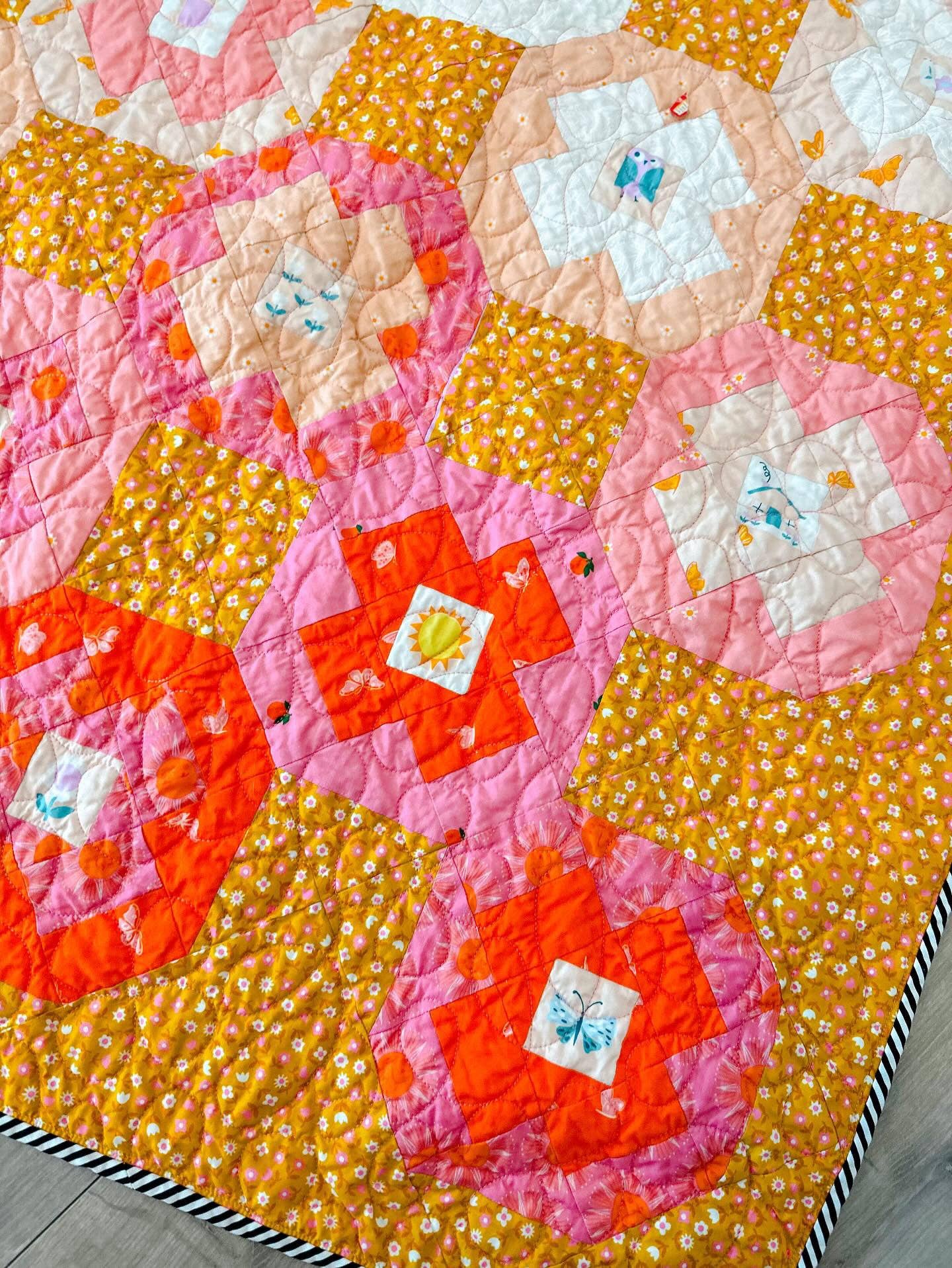 Churn Dot Printed Quilt Pattern