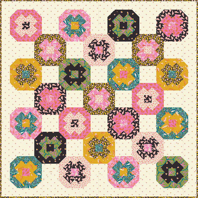 Churn Dot Printed Quilt Pattern