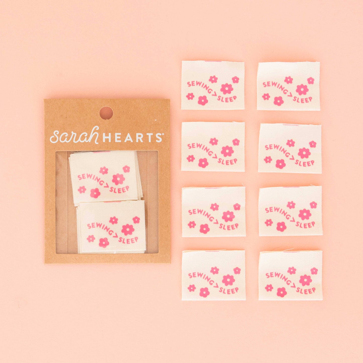 Sewing > Sleep Pink Organic Cotton Labels - Sewing Quilt and Garment Labels
