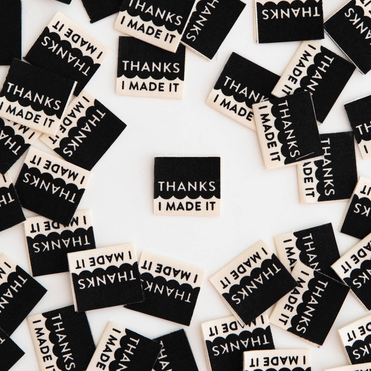 Thanks I Made It Organic Cotton - Sewing Woven Label Tags