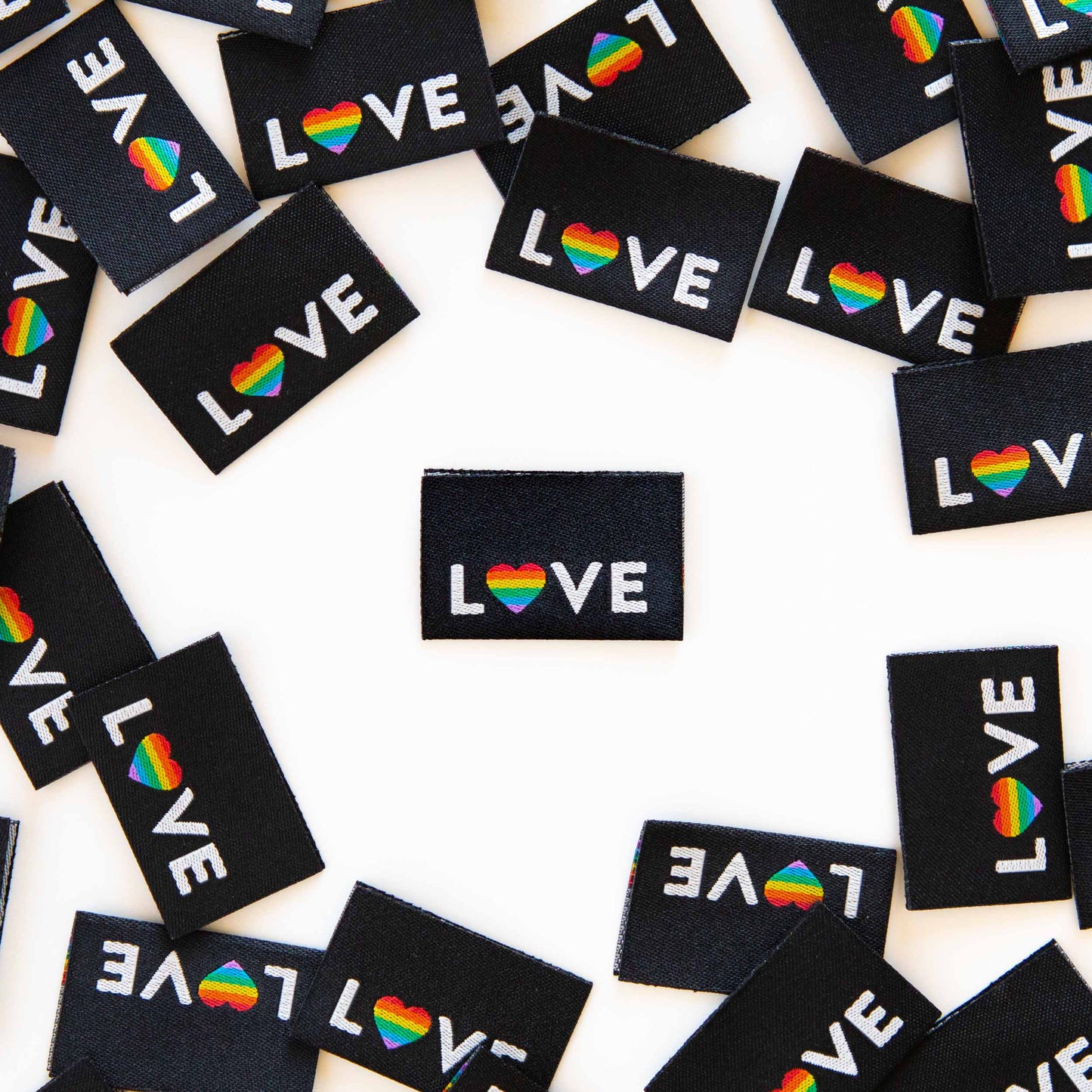 Love Pride Heart Woven Sewing Labels - Pride Gift