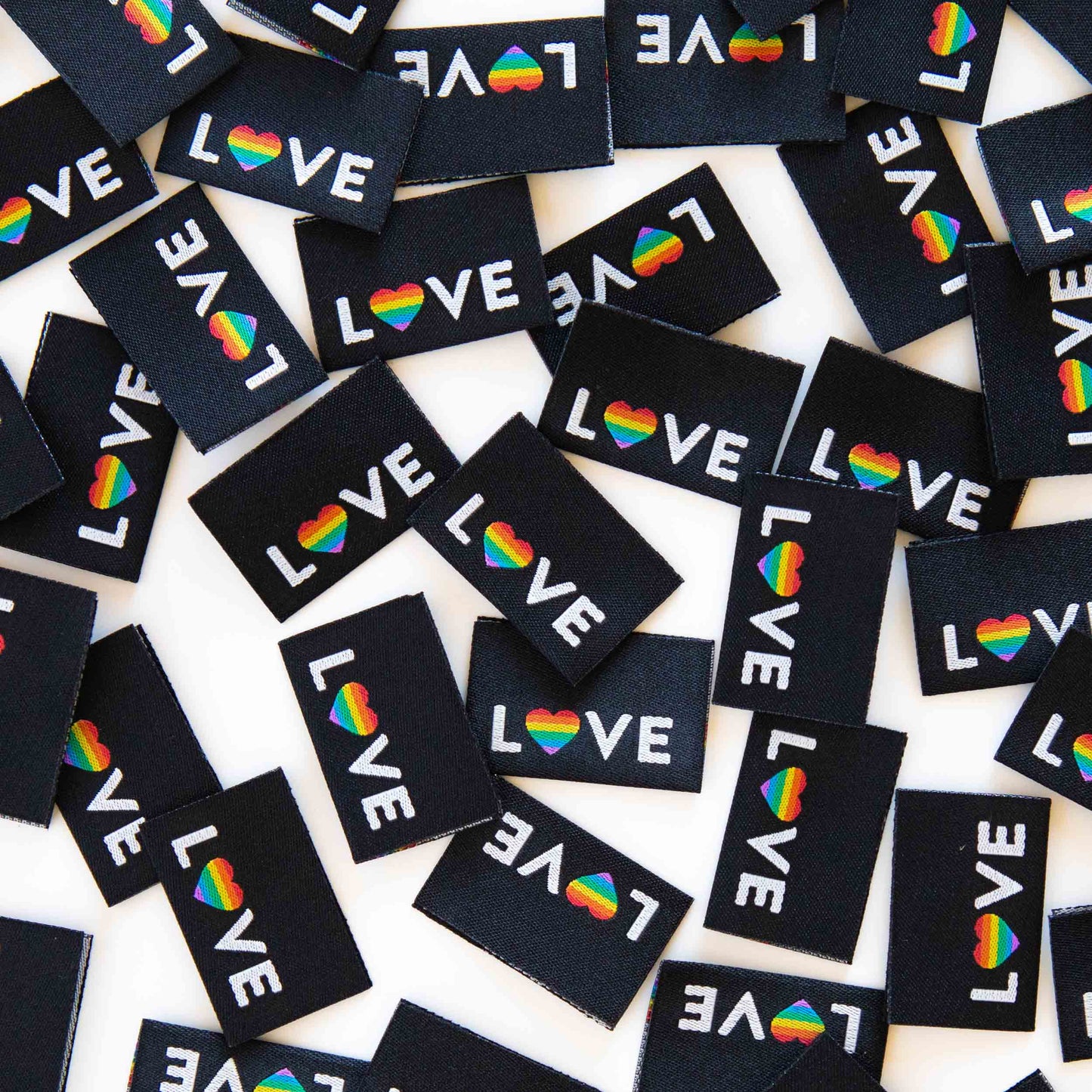 Love Pride Heart Woven Sewing Labels - Pride Gift
