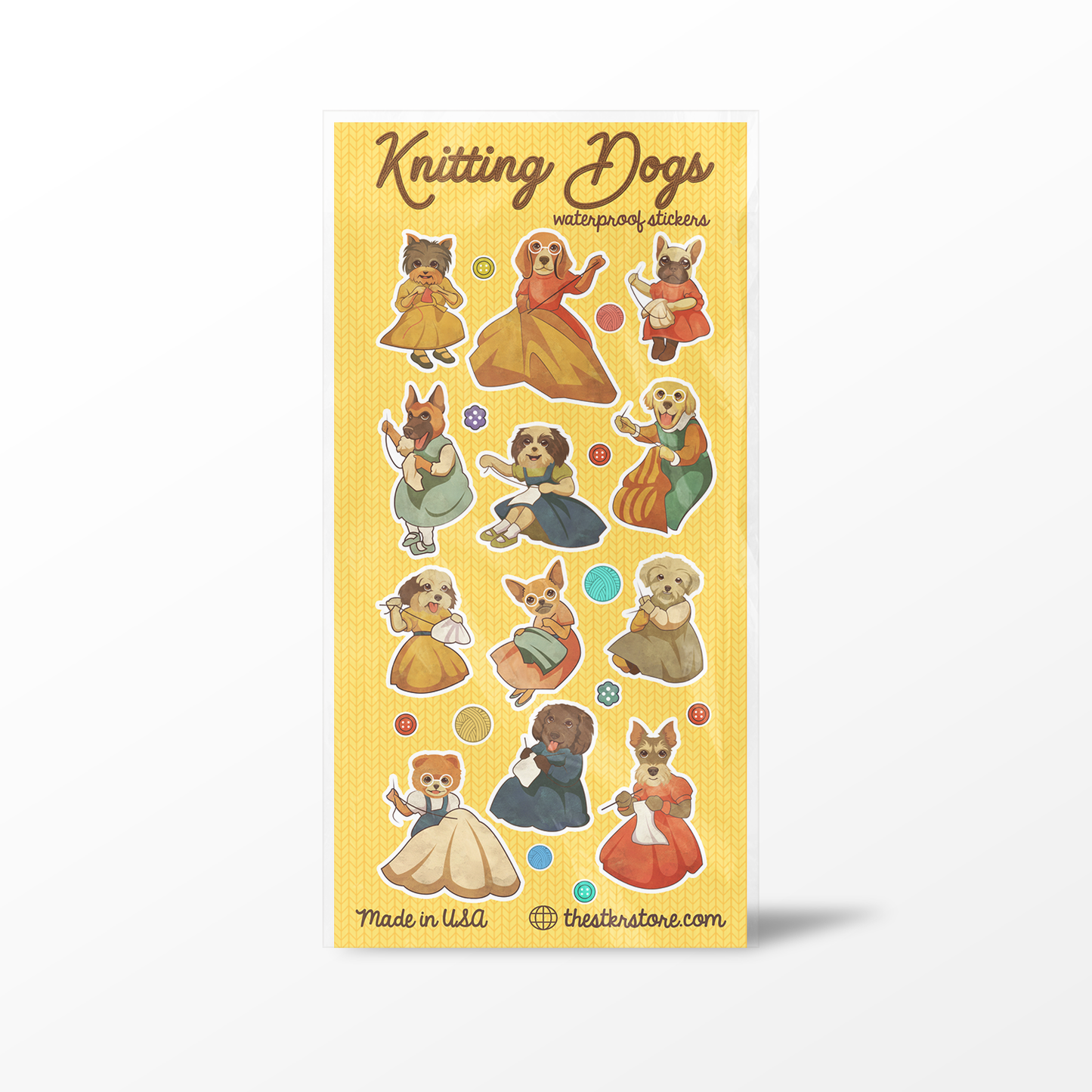 Dog Knitting Sticker Sheets