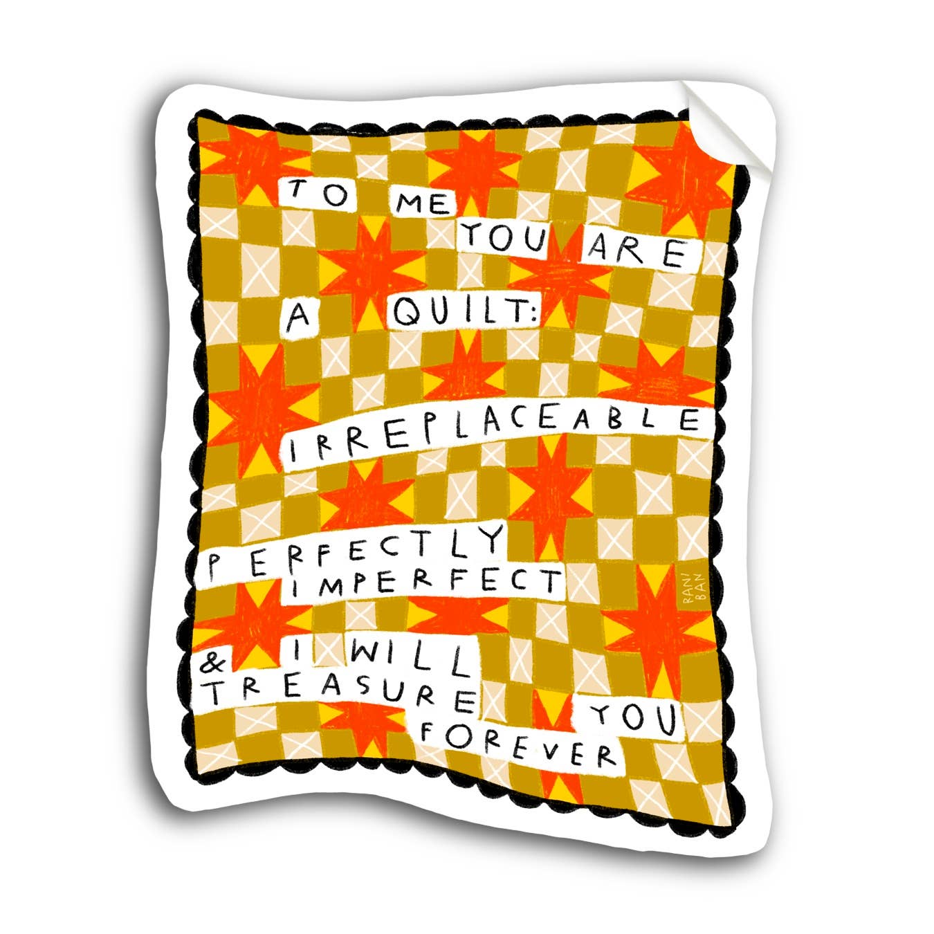 I WILL TREASURE YOU FOREVER QUILT Sticker