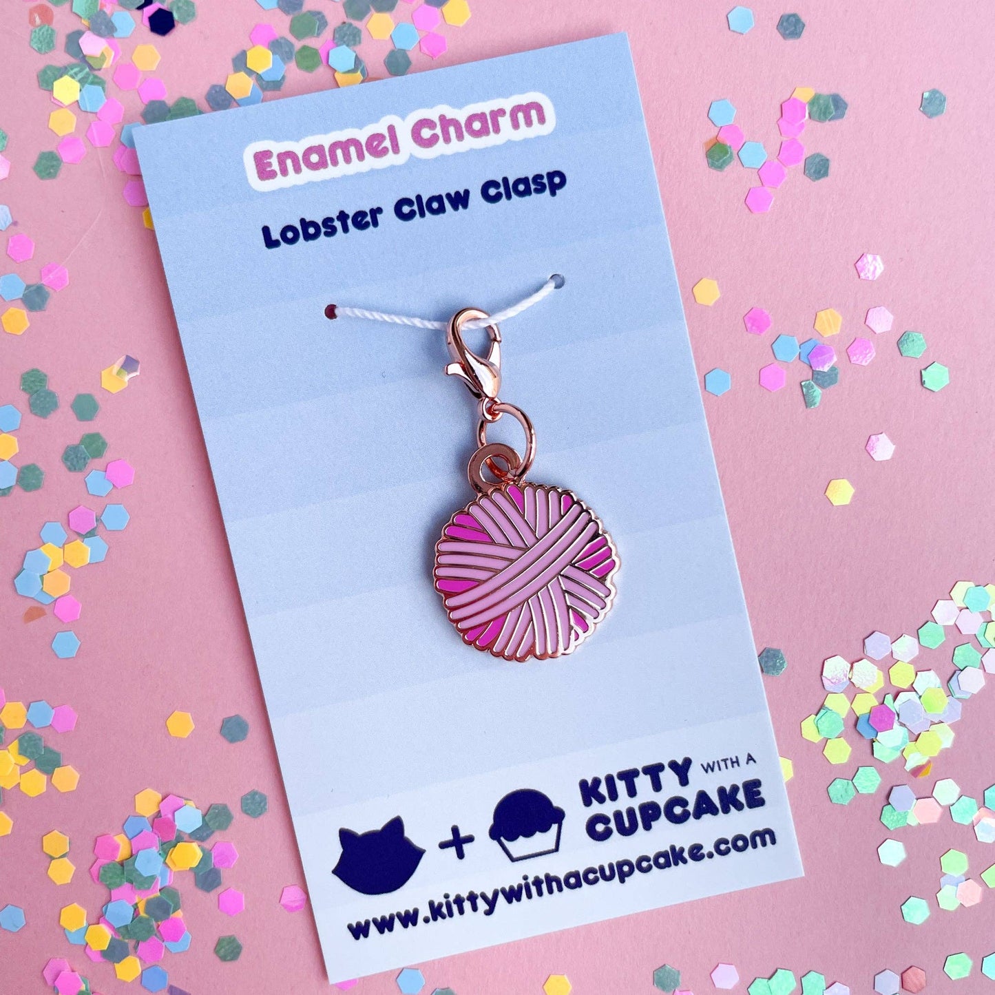 Pink Yarn Ball Charm