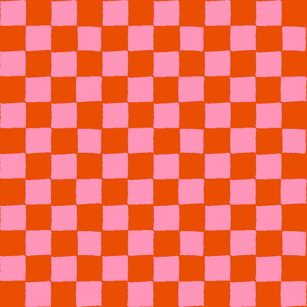 Block Print in Warm Red
