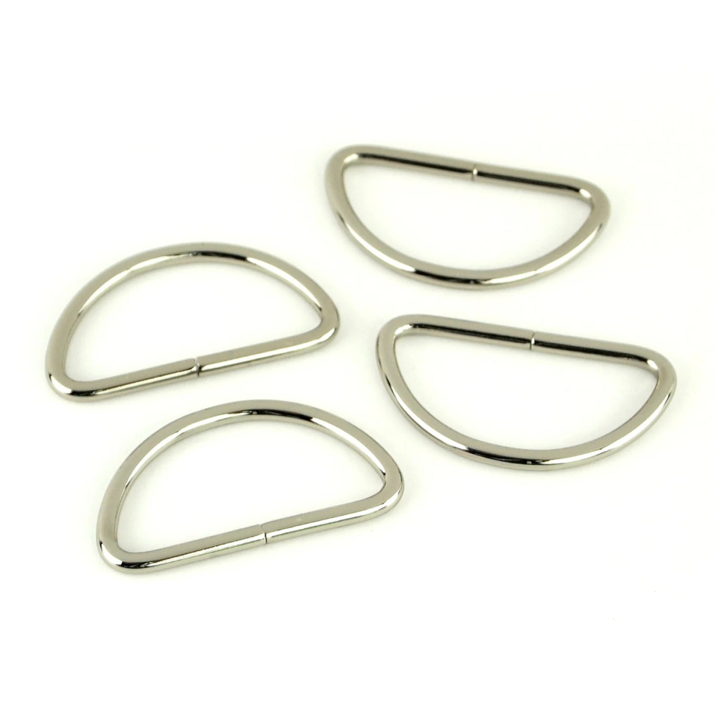 Four D-Rings 1 1/2" Nickel