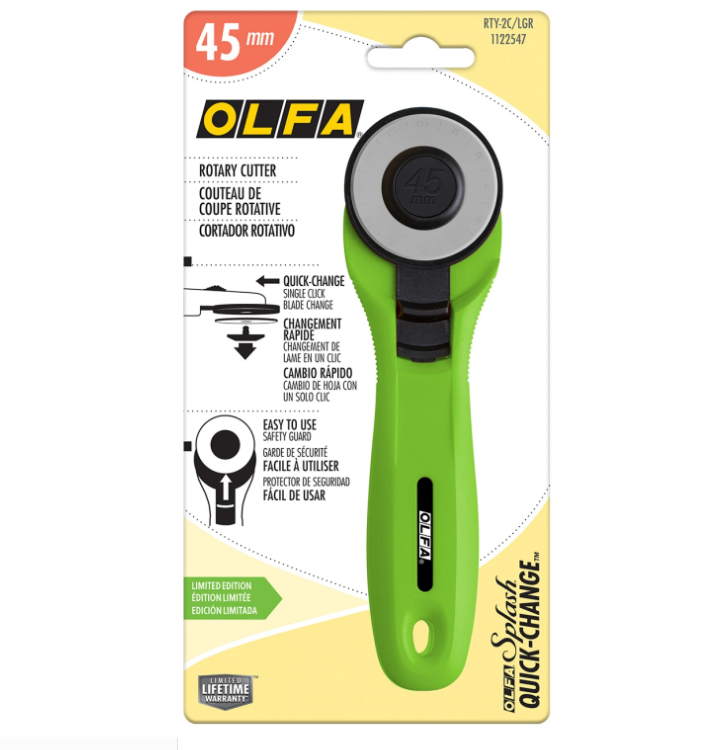 OLFA 45mm Quick-Change Rotary Cutter Lime