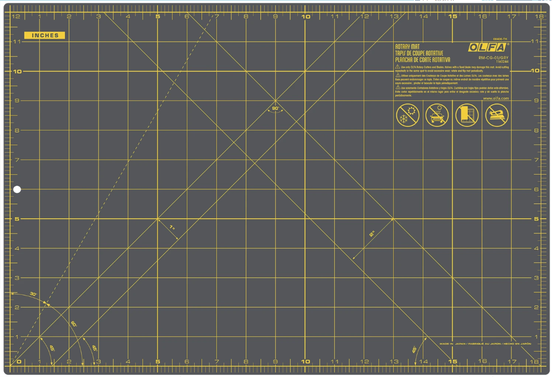 Olfa Grey Rotary Mat 12in x 18in