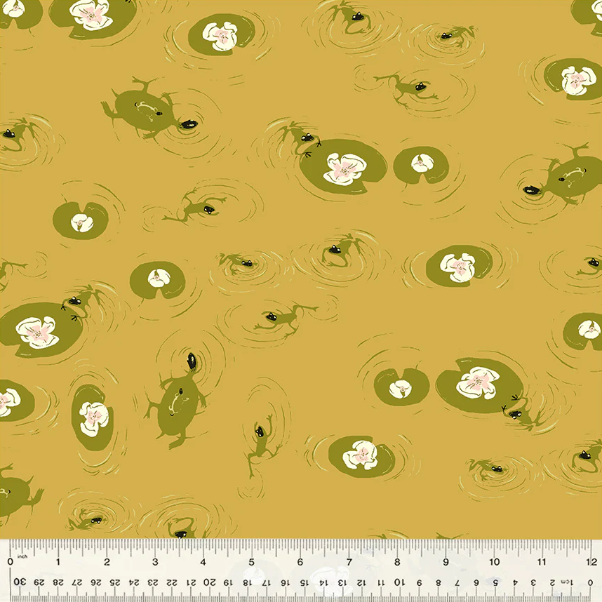 Lily Pond in Olive Green