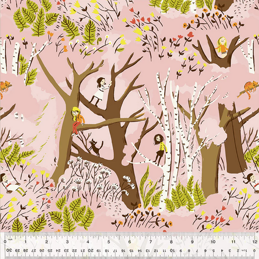 Girls in Trees in Pink