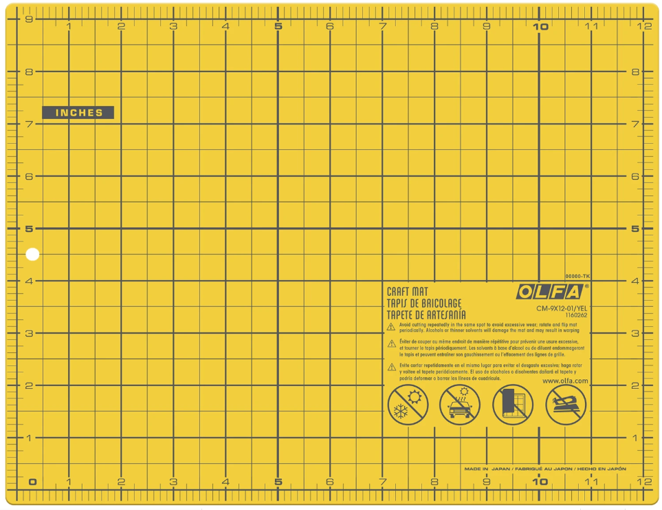Olfa Yellow Cutting Mat 9in x 12in