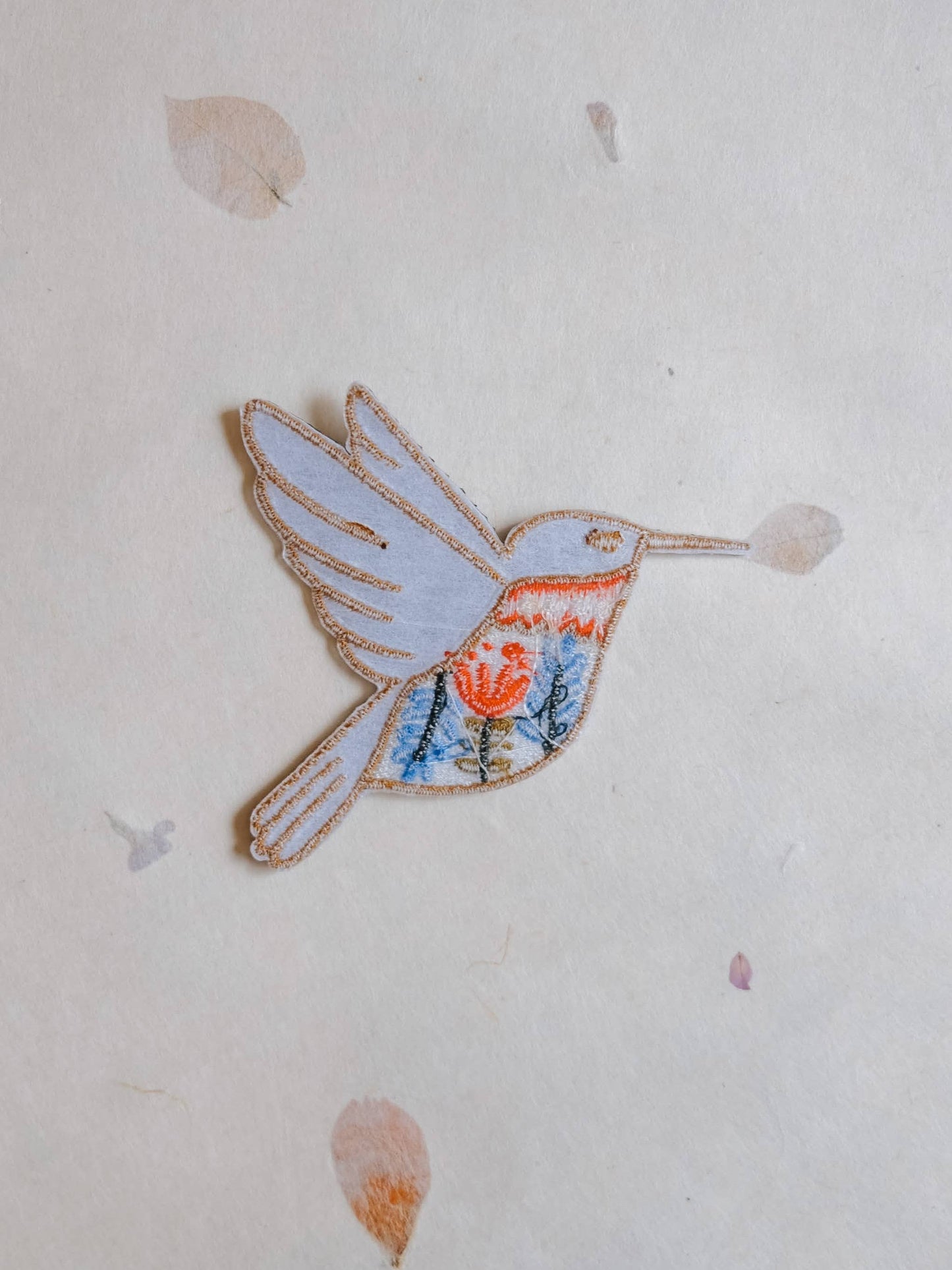 Hummingbird Iron-On Patch (New Size 2.63” x 2.75”)