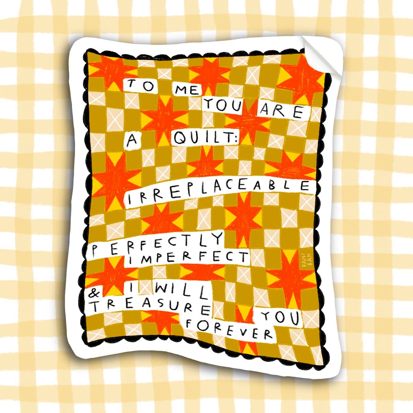I WILL TREASURE YOU FOREVER QUILT Sticker