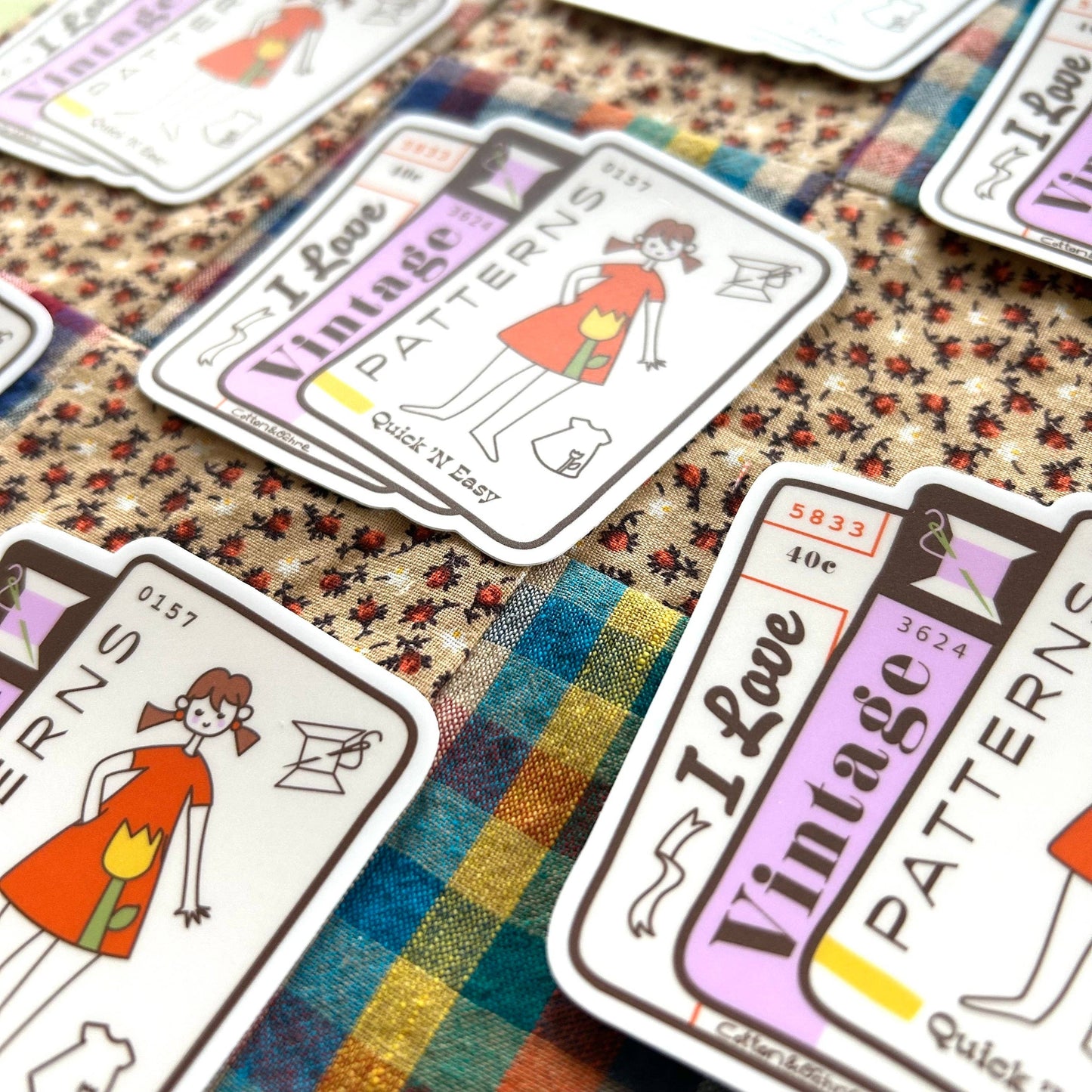 I Love Vintage Patterns Sticker