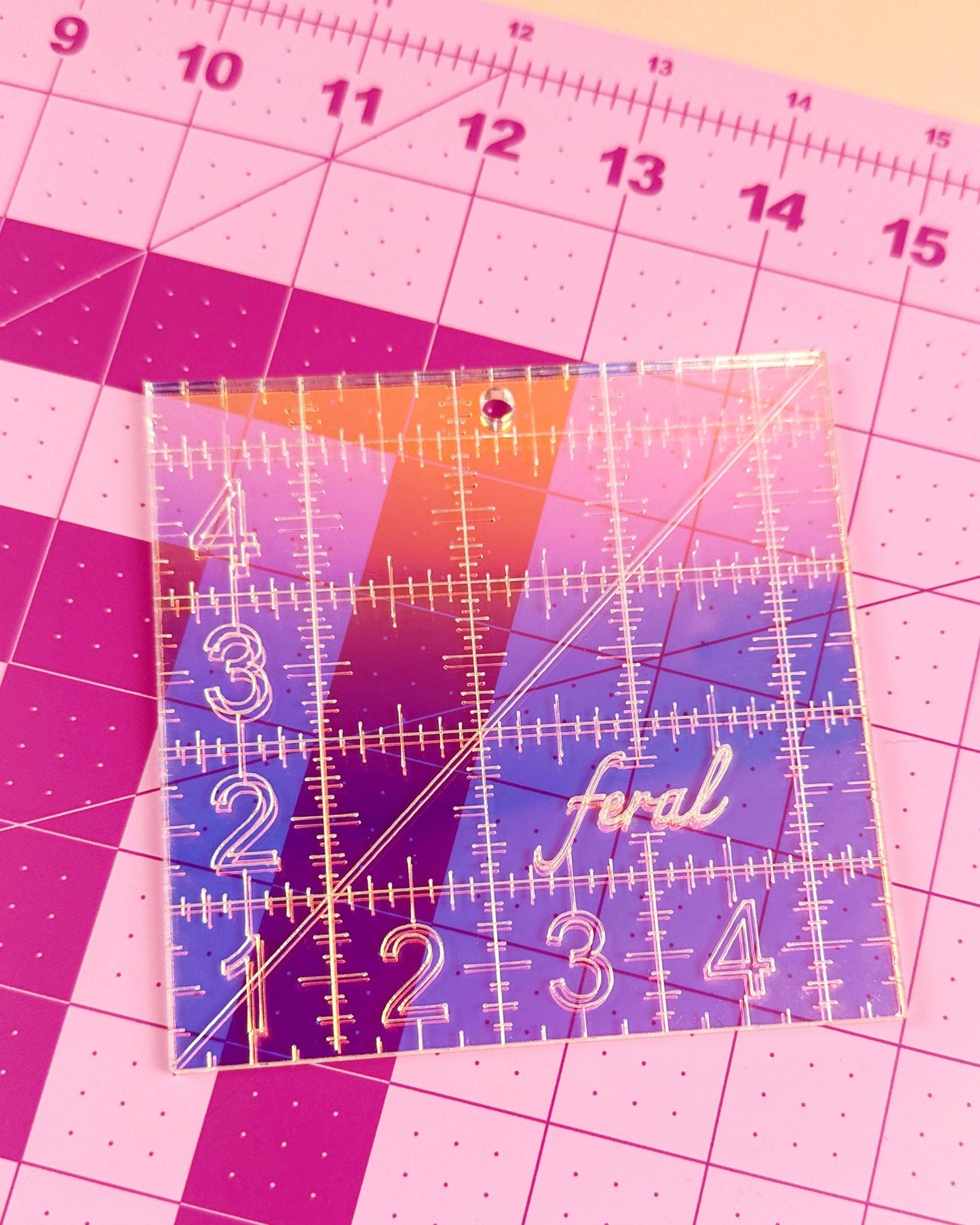 4.5 in Square Quilting Ruler: Golden