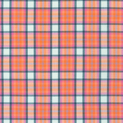 Kitchen Window Wovens- Plaid Salmon