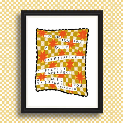 I WILL TREASURE YOU FOREVER QUILT Art Print: 8.5x11