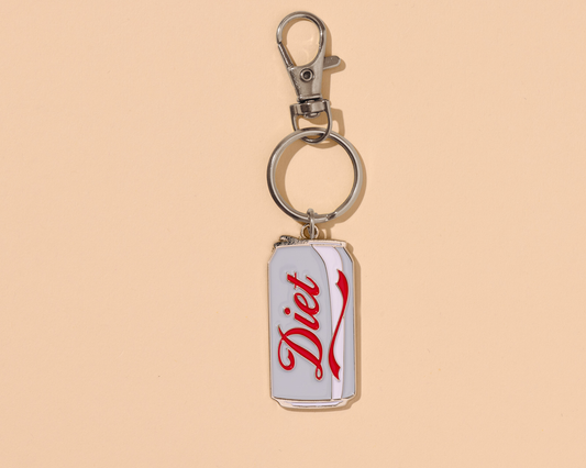 Enamel Keychain & Bag Charm—Diet Soda (Foodie Gift)