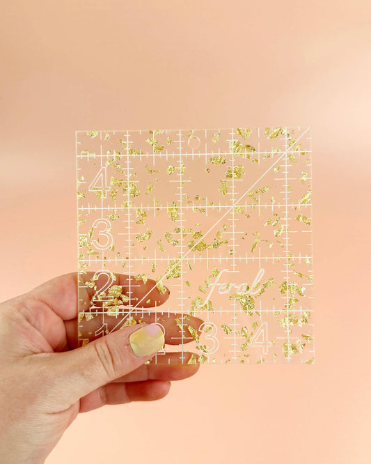 4.5 in Square Quilting Ruler: Golden