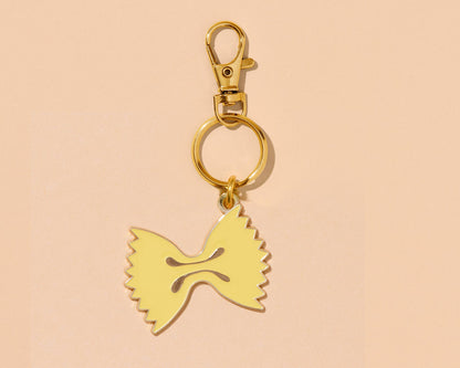 Enamel Keychain—Farfalle Bowtie Pasta: Keyring + Lobster Clasp