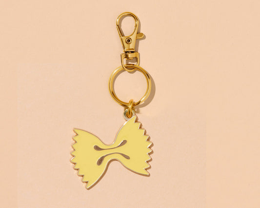 Enamel Keychain—Farfalle Bowtie Pasta: Keyring + Lobster Clasp