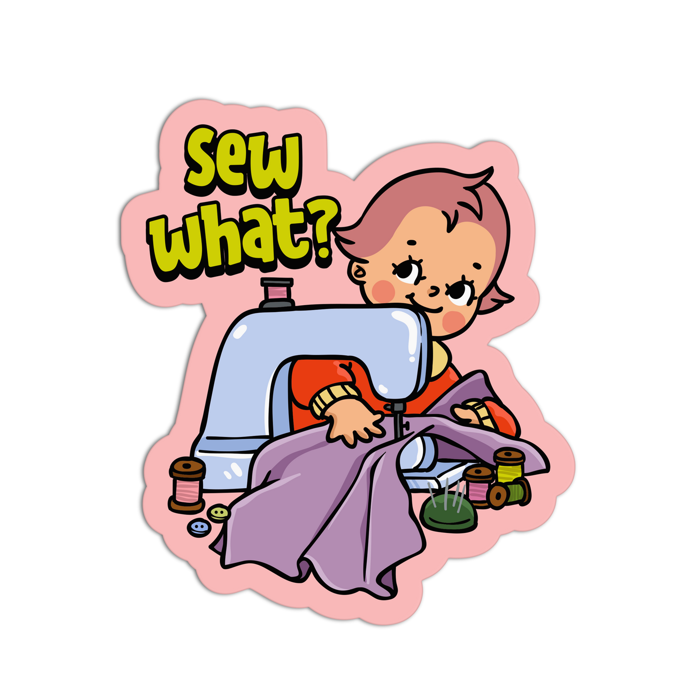 Sew What? Retro Babies Sewing and Knitting Sticker