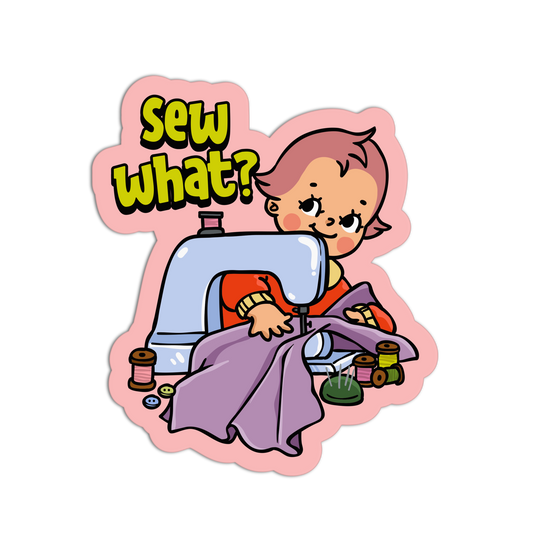 Sew What? Retro Babies Sewing and Knitting Sticker