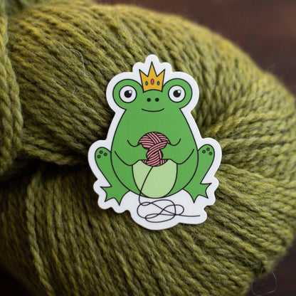 Frog Queen Knitting Sticker