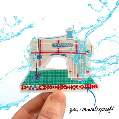 Retro Sewing Machine Vinyl Stickers, Quilt Sewing Sticker