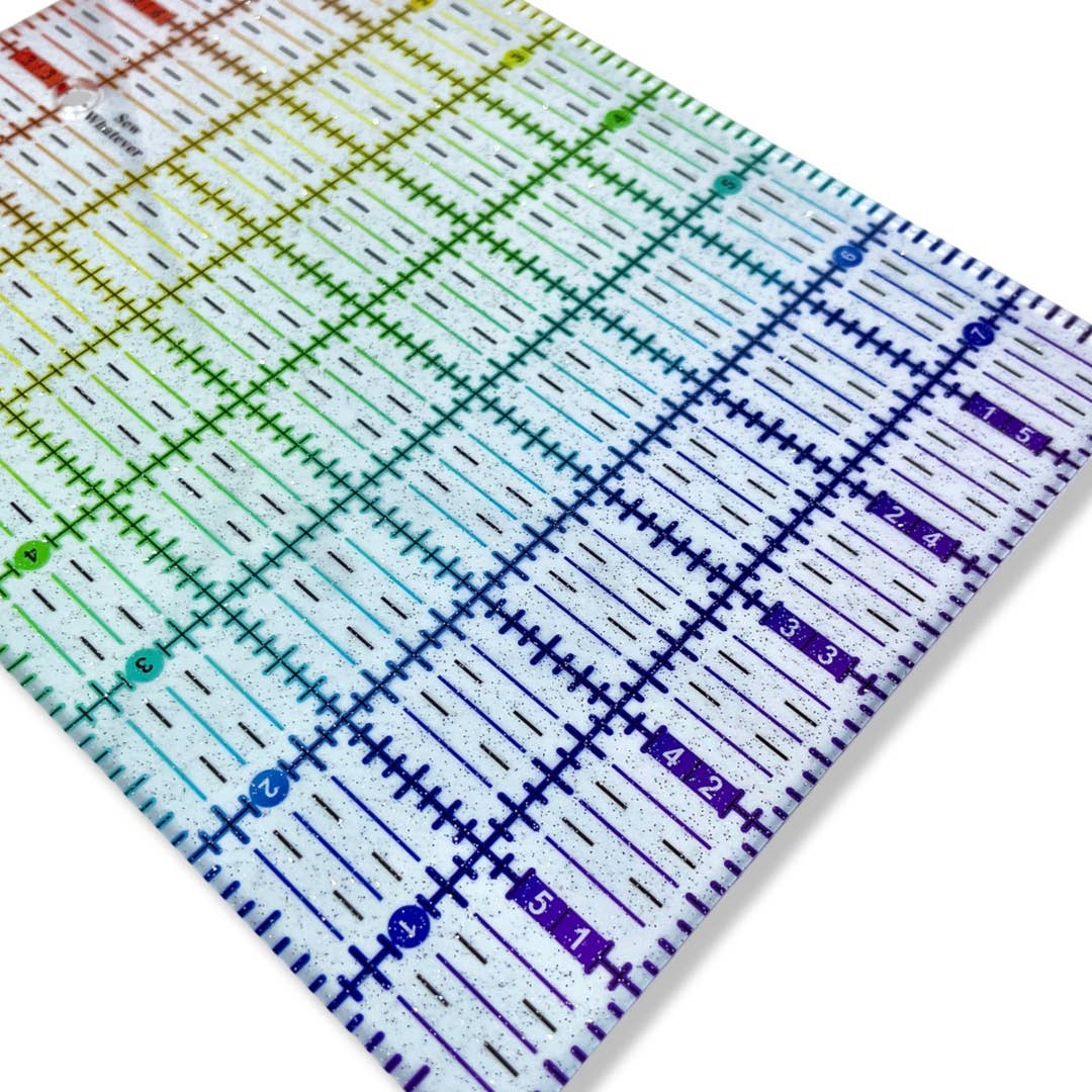 Rainbow Gradient | Glitter - 8” x 6” Ruler