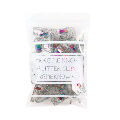Clear Glitter Clips | Pack of 25