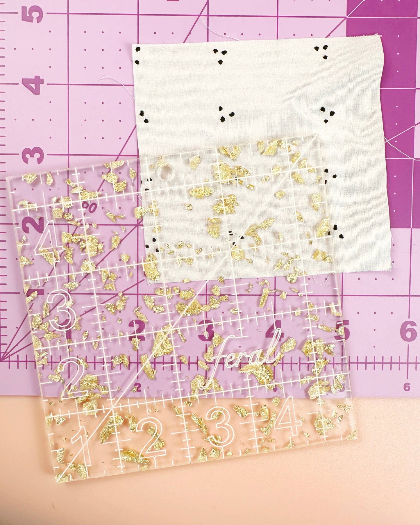 4.5 in Square Quilting Ruler: Golden