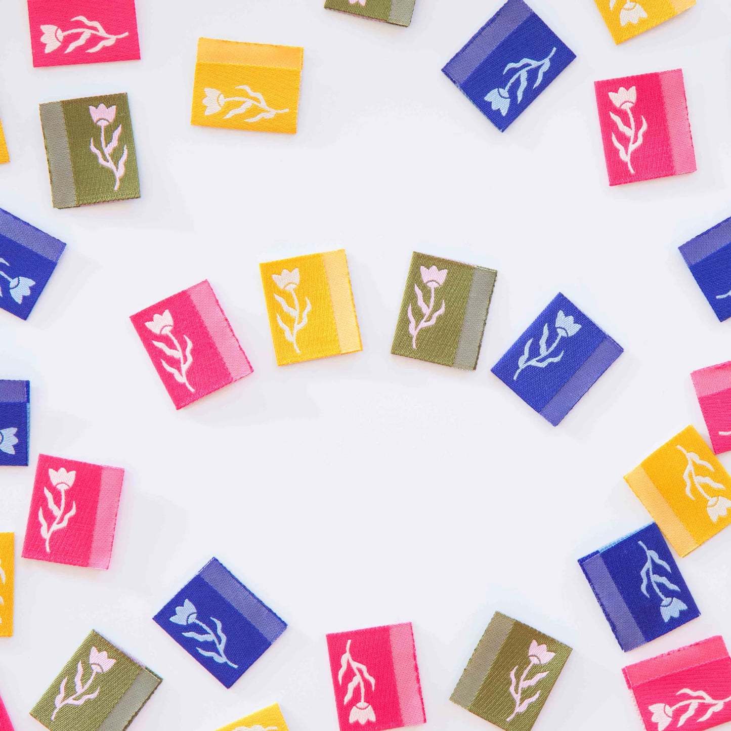Tiny Floral Side Woven Sewing Labels Multipack