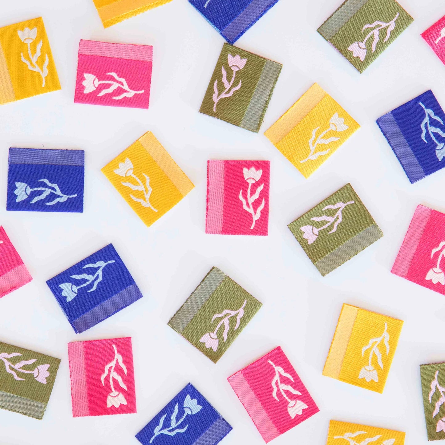 Tiny Floral Side Woven Sewing Labels Multipack