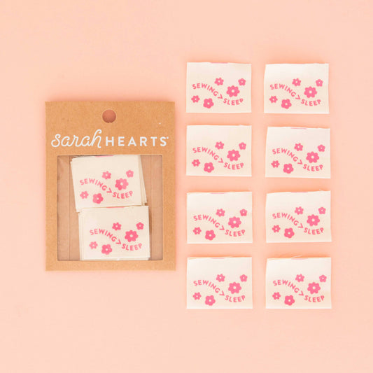 Sewing > Sleep Pink Organic Cotton Labels - Sewing Quilt and Garment Labels