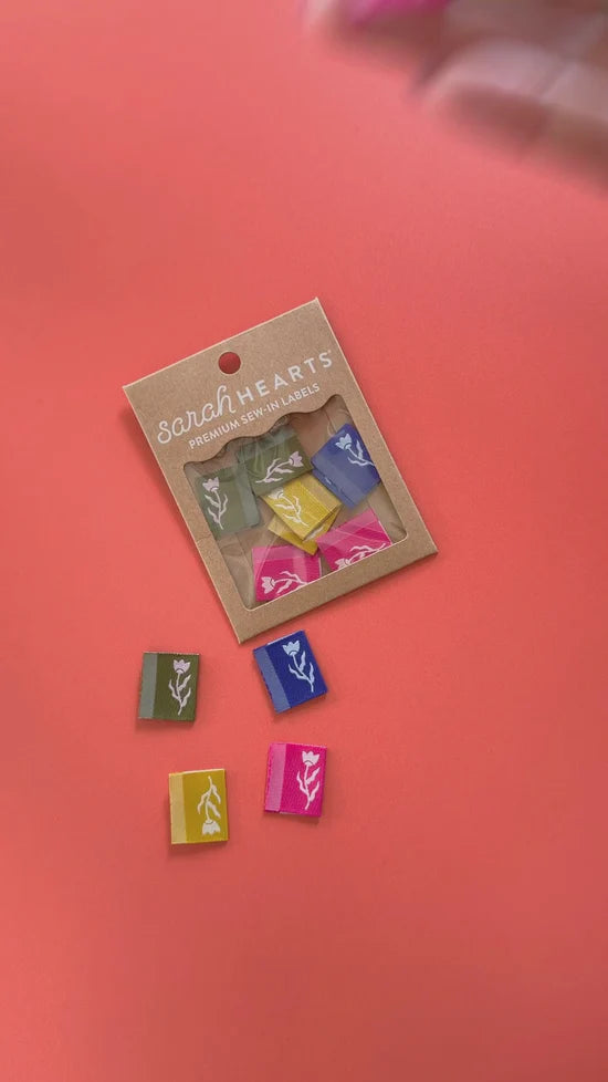 Tiny Floral Side Woven Sewing Labels Multipack