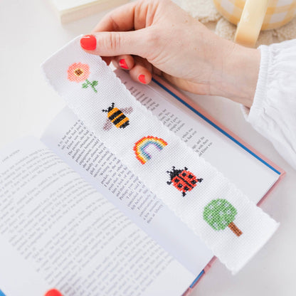 Nature Rainbow Cross Stitch Bookmark Kit Beginner Friendly