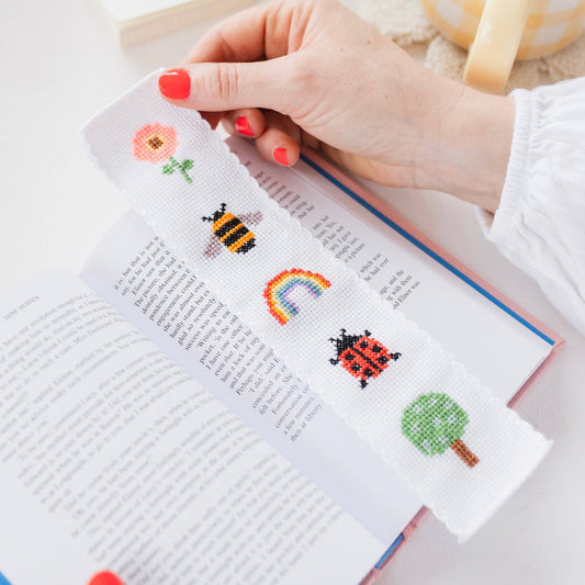Nature Rainbow Cross Stitch Bookmark Kit Beginner Friendly