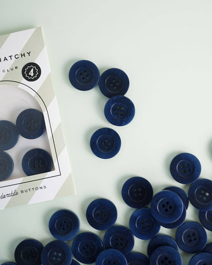 Midnight 1" Corozo Nut Buttons: Set of 4