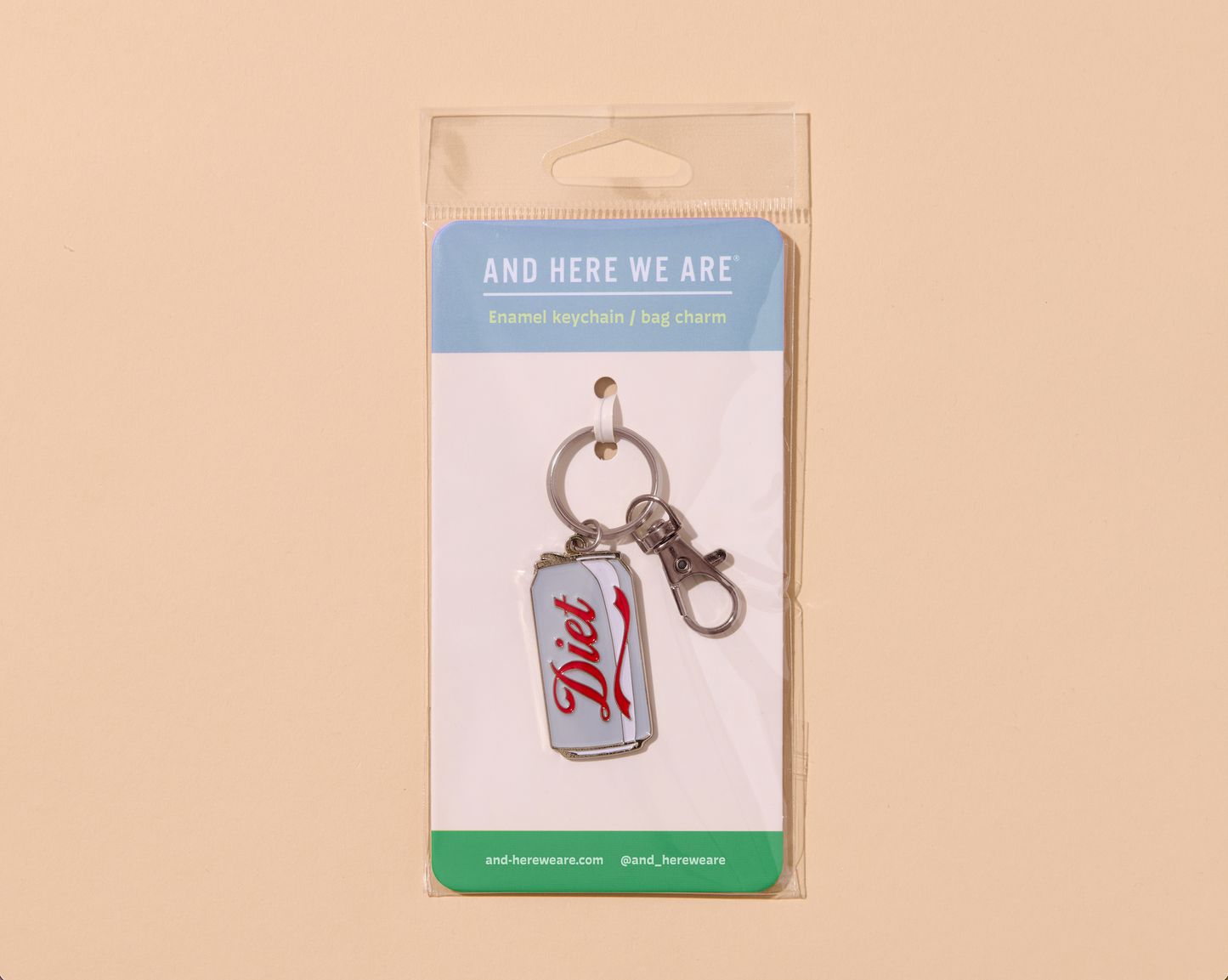 Enamel Keychain & Bag Charm—Diet Soda (Foodie Gift)