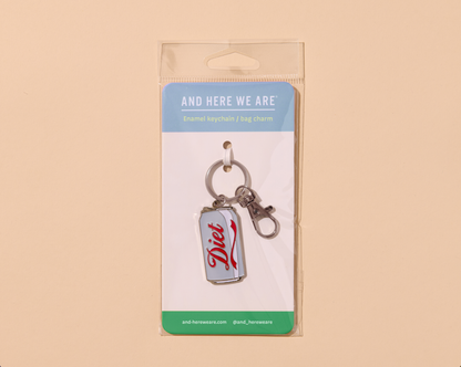 Enamel Keychain & Bag Charm—Diet Soda (Foodie Gift)