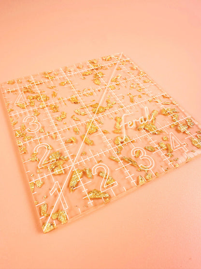 4.5 in Square Quilting Ruler: Golden