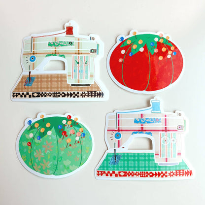 Retro Sewing Machine Vinyl Stickers, Quilt Sewing Sticker