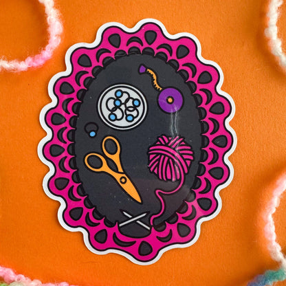 Knitting Session Sticker